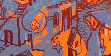 magic city postcard detail
